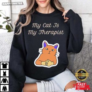 Cat Therapist Funny Cat Lover Mental Health T Shirt (1)