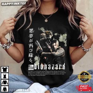 Resident Evil Biohazard Leon Kennedy Vintage 90s Bootleg T Shirt (2)