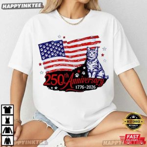 Cat 250th Anniversary 1776 2026 USA Flag Patriotic Gift T Shirt (4)