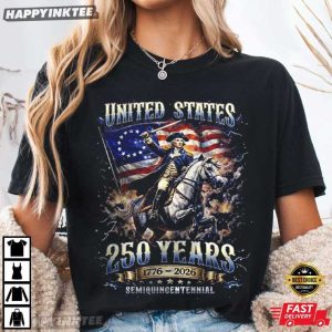 United States 250 Years Semiquincentennial 1776 2026 Patriots T Shirt (1)