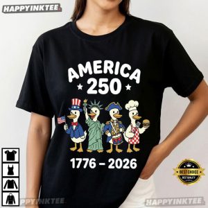 America 250 1776–2026 Funny Patriotic Ducks 4th Of July T Shirt (4)