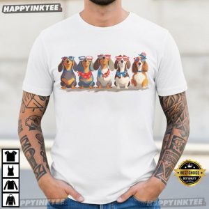 Dachshund Patriotic Funny 4th of July Dog Lover T Shirt (3)