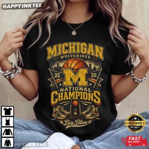 Michigan Wolverines National Champions 2026 Basketball T Shirt (4)