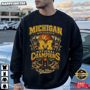 Michigan Wolverines National Champions 2026 Basketball T Shirt (1)