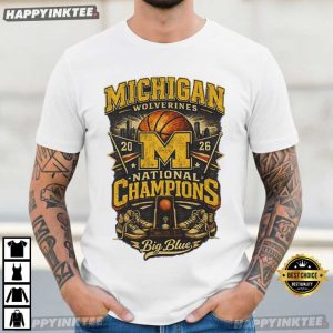 Michigan Wolverines National Champions 2026 Basketball T Shirt (2)