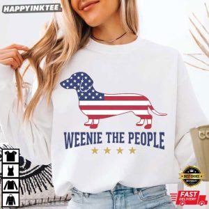 Weenie The People Patriotic Dachshund Dog Lover 4th of July T Shirt (1)