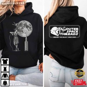 Artemis II Moon Goddess With Rocket Outer Space Threads T Shirt (3)