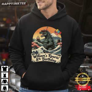 Godzilla Roaring 8th Birthday Kaiju Monster Japanese Custom Name T Shirt (3)