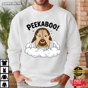 Peekaboo Jesus Funny Christian Meme T Shirt (3)