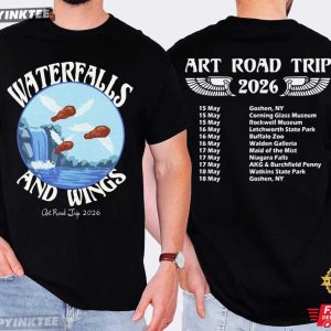 Waterfalls And Wings Art Road Trip 2026 T Shirt (2)