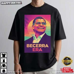Xavier Becerra Era Retro Sunset Portrait T Shirt (4)