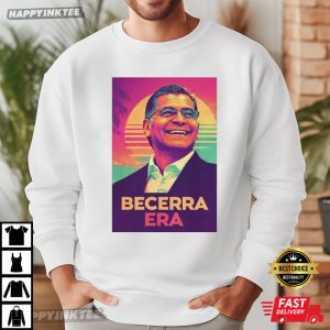 Xavier Becerra Era Retro Sunset Portrait T Shirt (1)