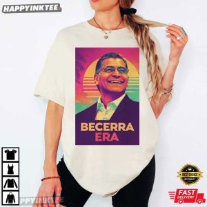 Xavier Becerra Era Retro Sunset Portrait T Shirt (2)