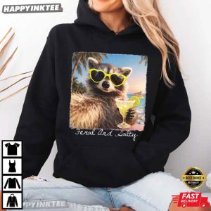 Feral And Salty Raccoon Sunglasses Cocktail Summer Beach T Shirt (3)