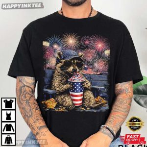 Raccoon Drinking USA 250th Anniversary 4th Of July T Shirt (4)