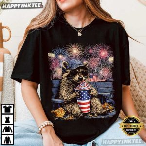 Raccoon Drinking USA 250th Anniversary 4th Of July T Shirt (2)
