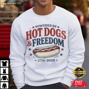 Hot Dogs And Freedom 4th of July USA 250th Anniversary Gift T Shirt (1)