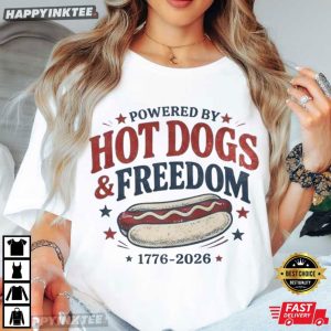Hot Dogs And Freedom 4th of July USA 250th Anniversary Gift T Shirt (2)