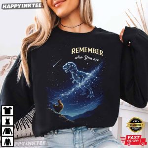 Remember Who You Are Dinosaur Stars Motivational Quote T Shirt (1)