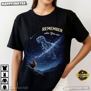 Remember Who You Are Dinosaur Stars Motivational Quote T Shirt (3)