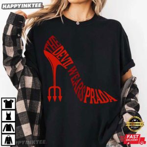 The Devil Wears Prada Red High Heel Fashion Movie T Shirt (4)