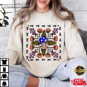 Mushroom Fish Tattoo Hiking T Shirt (2)