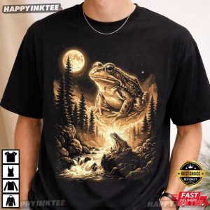 Frog Howling At The Moon Gift For Frog Lover T Shirt (4)