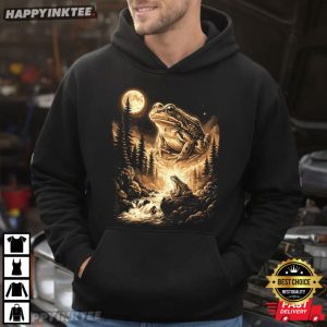 Frog Howling At The Moon Gift For Frog Lover T Shirt (3)