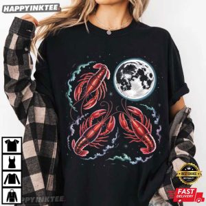 Three Crawfish Moon Galaxy Space Animal Lover T Shirt (4)