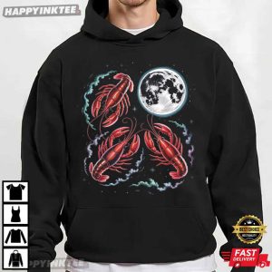 Three Crawfish Moon Galaxy Space Animal Lover T Shirt (2)
