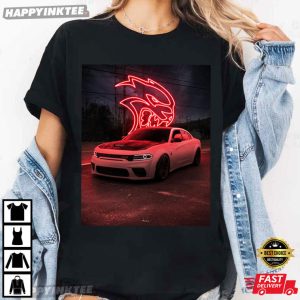 Neon Dodge Charger SRT Hellcat Car T Shirt (1)