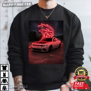 Neon Dodge Charger SRT Hellcat Car T Shirt (4)