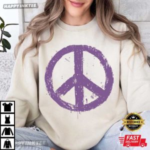 Distressed Peace Sign T Shirt (1)