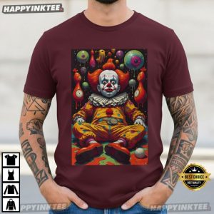 Creepy Clown Horror Circus Halloween Graphic T Shirt (4)