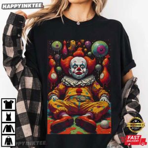 Creepy Clown Horror Circus Halloween Graphic T Shirt (1)
