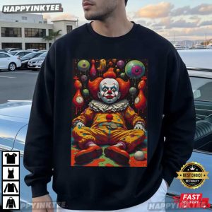 Creepy Clown Horror Circus Halloween Graphic T Shirt (2)