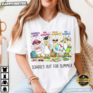 School's Out For Summer Goose Happy Last Day of School Teacher T Shirt (2)