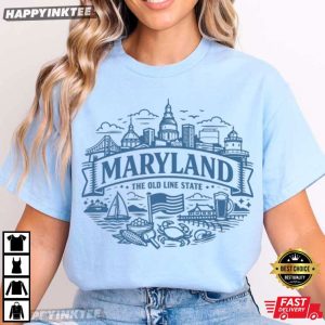 Maryland The Old Line State Travel Gift T Shirt (1)