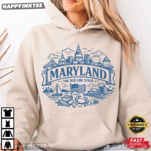 Maryland The Old Line State Travel Gift T Shirt (2)
