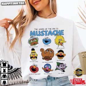 Sesame Street Mustache Funny Cartoon Characters T Shirt (4)