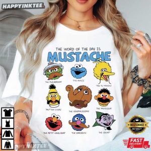 Sesame Street Mustache Funny Cartoon Characters T Shirt (1)