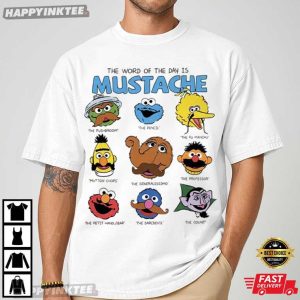 Sesame Street Mustache Funny Cartoon Characters T Shirt (2)