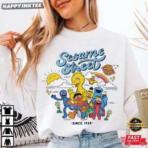 Sesame Street Big Bird Elmo Cookie Monster Cartoon T Shirt (1)
