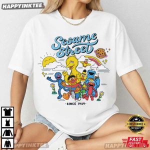 Sesame Street Big Bird Elmo Cookie Monster Cartoon T Shirt (2)