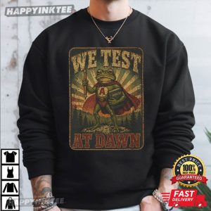 We Test At Dawn Medieval Frog Knight T Shirt (1)