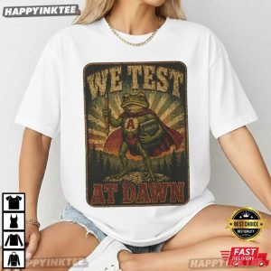 We Test At Dawn Medieval Frog Knight T Shirt (2)