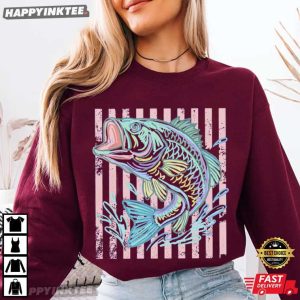 Bass Fish Retro Fishing Lover Gift T Shirt (2)