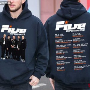 Five Keep On Movin Tour 2026 Music Concert T Shirt (1)