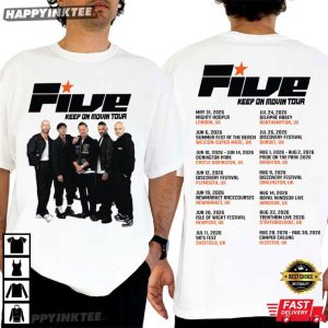 Five Keep On Movin Tour 2026 Music Concert T Shirt (3)