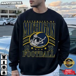 University of Michigan Football College Sport Vintage T Shirt (1)
